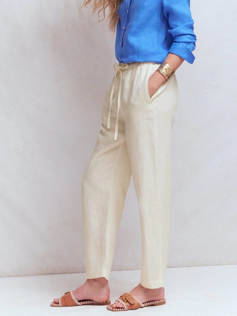 Boden Islington Linen Crop Pants NWT